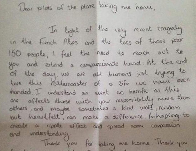 Γράμμα Βρετανίδας στους πιλότους που την πήγαν σπίτι της ασφαλή - Media